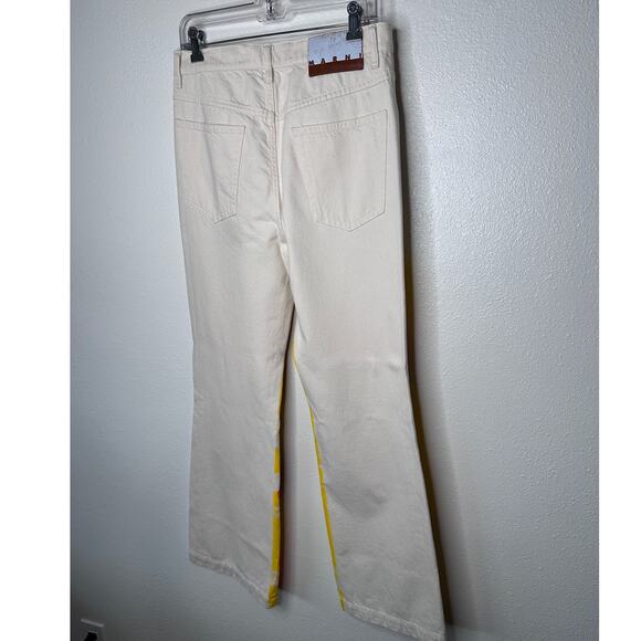 Marni Floral Print Flared Floral Painted Denim Jeans 31 - Picture 5 of 14